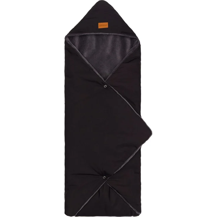 Fillikid Fleece-Fußsack Tanaga, wasserabweisend und winddicht für Babyschale und Babywanne, Schwarz