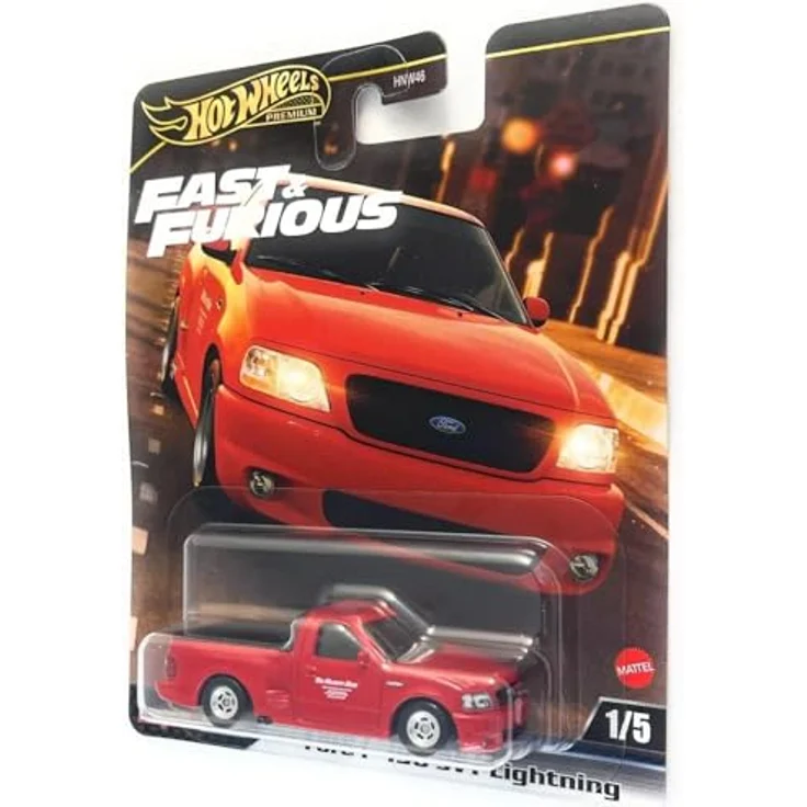 Mattel Hot Wheels Ford F-150 SVT Lightning HYP75, 1:64 Modellfahrzeug mit Real Riders-Reifen und Metall-Karosserie, Fast & Furious Design – Bild 3