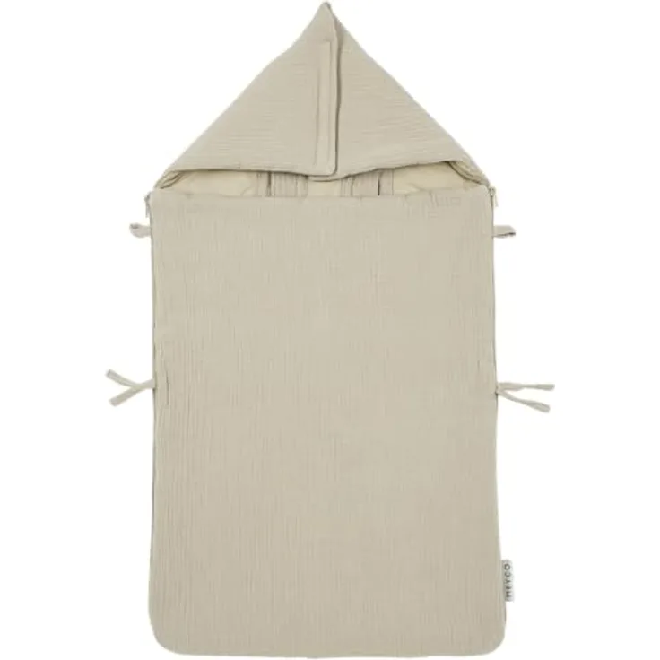 Meyco Baby Fußsack Sand, 100% Baumwolle, 40x82cm, atmungsaktiv und maschinenwaschbar