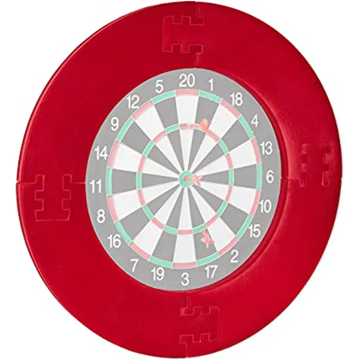 Relaxdays Dart Catchring R7, 4-teilig, Schutzring für 45 cm Dartscheibe, stabiler Wandschutz aus EVA, Gesamtdurchmesser 72 cm, rot