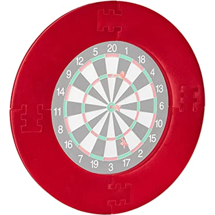 Relaxdays Dart Catchring R7, 4-teilig, Schutzring für 45 cm Dartscheibe, stabiler Wandschutz aus EVA, Gesamtdurchmesser 72 cm, rot – Bild 1