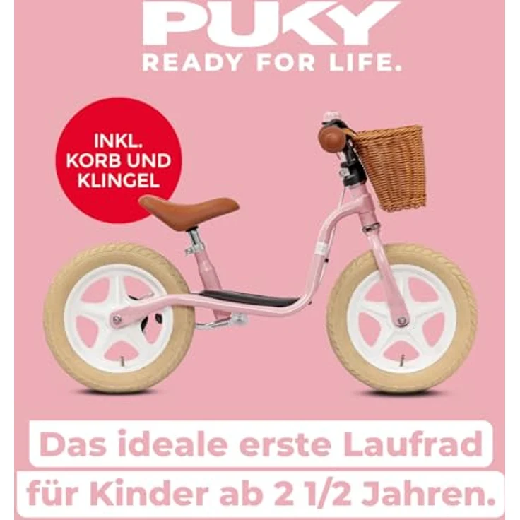 Puky LR 1L Classic Laufrad, ohne Bremsen, mit Luftbereifung, Retrodesign in Beige – Bild 2