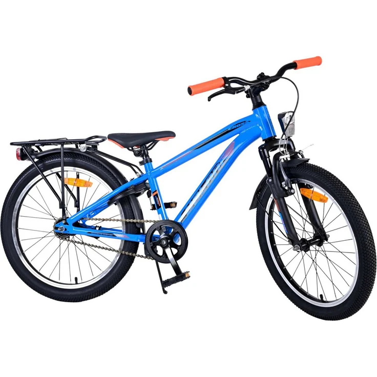 Volare Cross Kinderfahrrad 20 Zoll für Jungen, blau, mit Rücktrittbremse, Gepäckträger und Sicherheitsausstattung