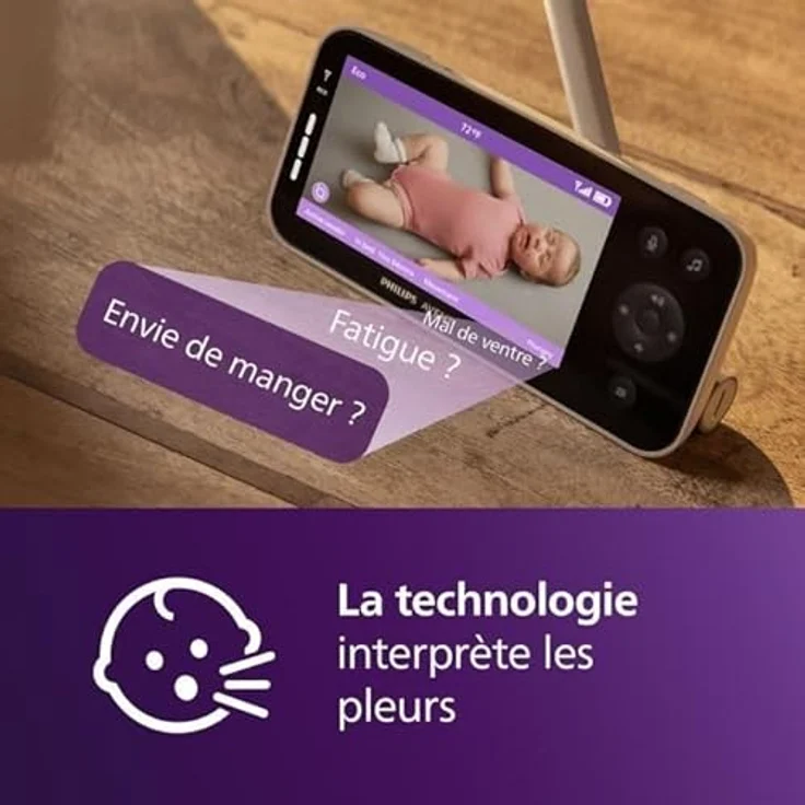 Philips Avent Premium Video Connected Babyphone SCD971/26, Full-HD Kamera mit Nachtsicht, 400 m Reichweite, Schlaf- und Atemtracking, 5-Zoll-HD-Bildschirm – Bild 8