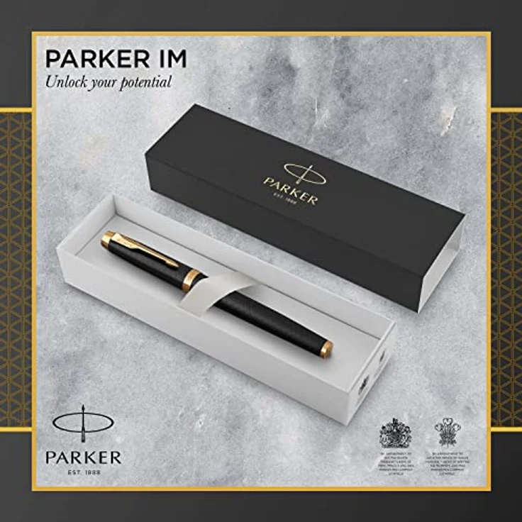 Parker IM Füller | Premium Black | Füllfederhalter mit mittlerer Feder | blaue Tinte | Geschenkbox - Preisvergleich – Bild 2