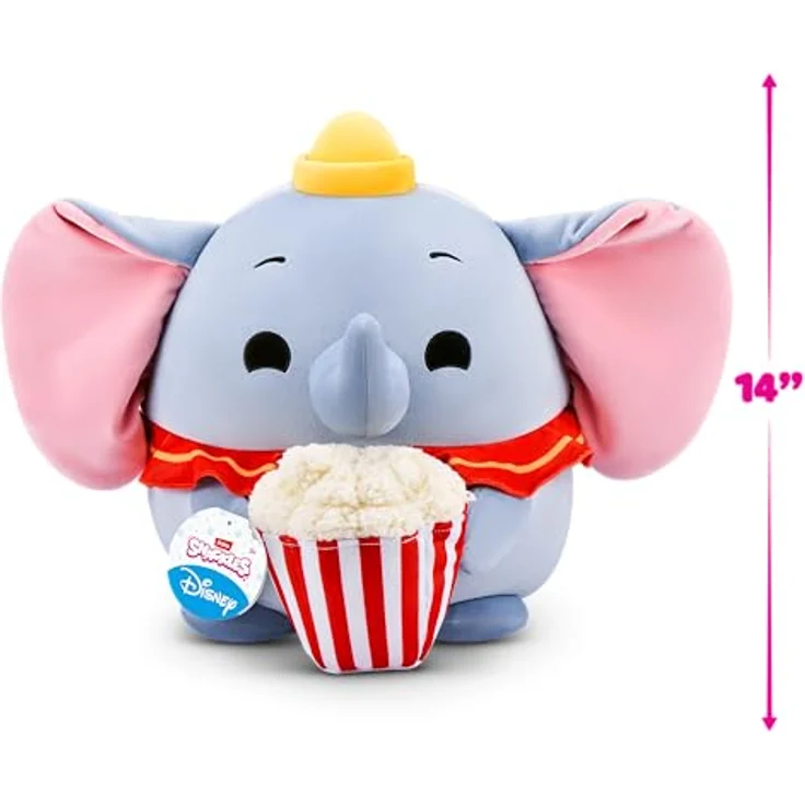 Snackles Disney Plüschspielzeug 35 cm, Dumbo mit Popcorn, superweicher Plüsch, limitierte Edition – Bild 4