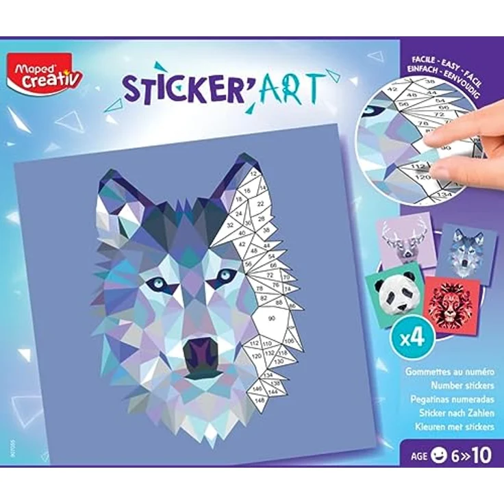Maped Creativ Sticker'Art Aufkleber mit Zahlen, 400 Aufkleber zum Erstellen von Bildern von Tieren aus Origami – kreative Aktivität, Denken und Konzentration – ab 6 Jahren – Bild 2