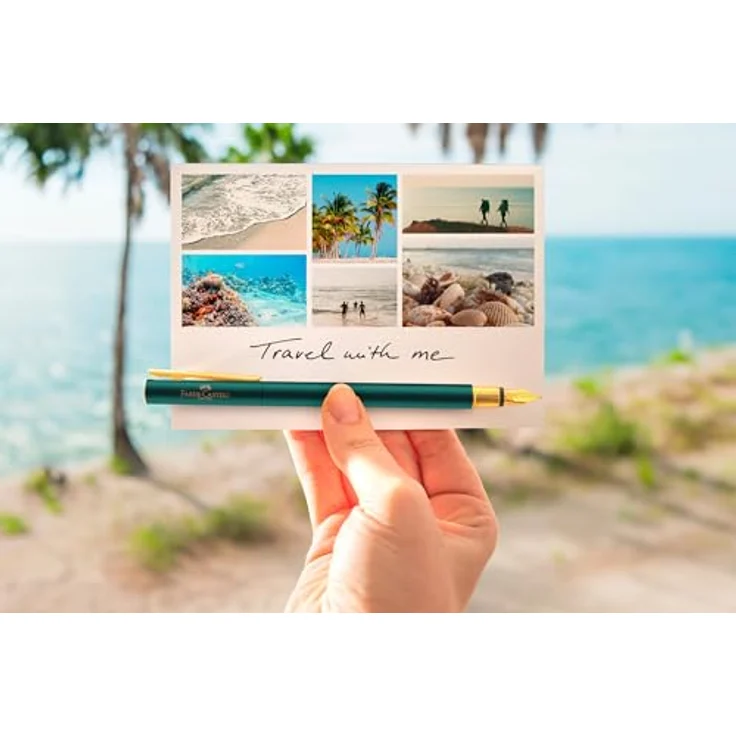 Faber-Castell Füller Neo Slim, Limited Edition in Gold Rainforest, Edelstahl Feder EF, Metall schaft grün – Bild 7