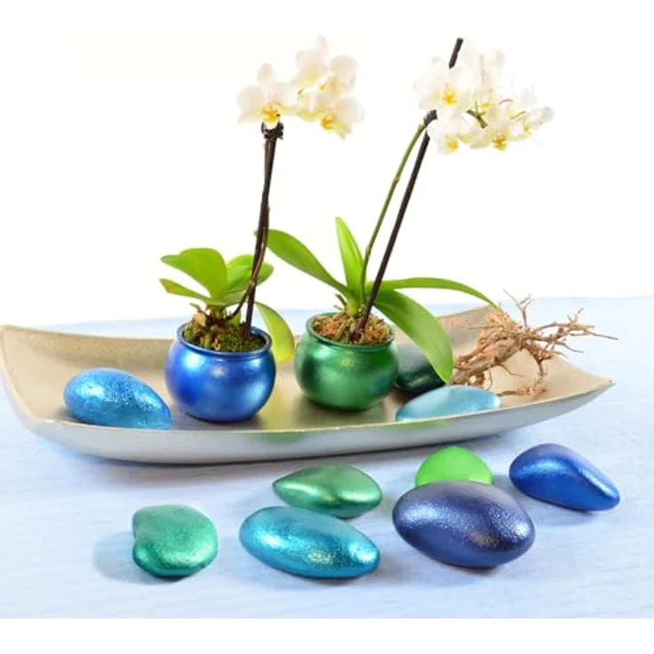 Viva Decor Maya Gold 45ml (Blau), Metallic-Acrylfarbe für Holz, Glas und Porzellan, stoßfest, wischfest und wetterfest – Bild 5