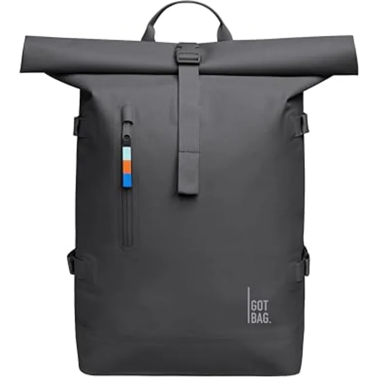 Got Bag Wanderrucksack ROLLTOP 2.0, Ergonomischer Rucksack mit bis zu 31 l Volumen, herausnehmbarer Laptopsleeve, magnetischem Rolltop-Verschluss, schwarz