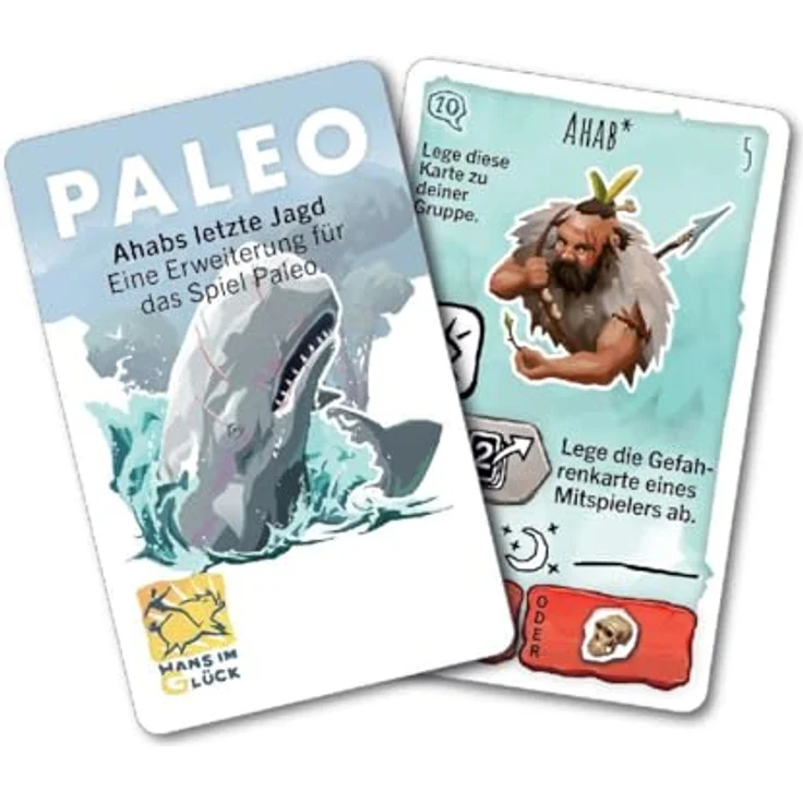Hans im Glück Paleo Erweiterung Der weiße Wal HIGD1025, Familienspiel Strategiespiel für 2-4 Personen, ab 10 Jahren, kooperatives Abenteuer mit 16 Karten – Bild 2