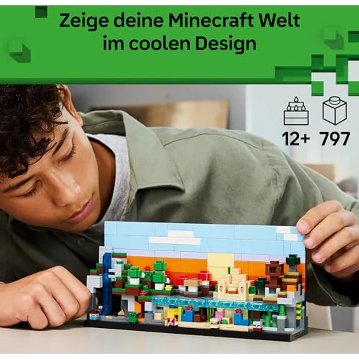 LEGO Minecraft Mini-Biome 21589, DIY Deko Set mit 5 Mikrofiguren und 5 abnehmbaren Biomen, kreatives 3D Puzzle für Gamer ab 12 Jahren – Bild 2
