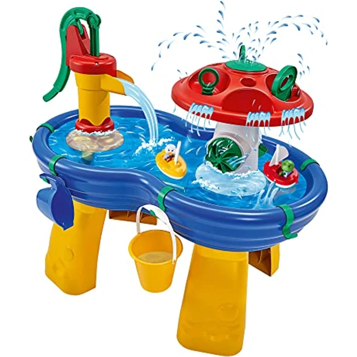 AquaPlay Wassertisch - großes Outdoor-Wasserspiel (100 x 58 x 90 cm) für Kinder ab 3 Jahre, Wasserspielzeug mit Handpumpe, Schlauchanschluss, Spritzfunktion und Zubehör – Bild 1