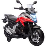 AIYAPLAY Elektro-Kindermotorrad 12V Kindermotorrad mit MP3, USB, LED-Scheinwerfer, Belastbarkeit 30 kg, für 3-6 Jahre, Rot