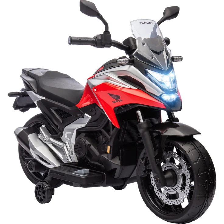 AIYAPLAY Elektro-Kindermotorrad 12V Kindermotorrad mit MP3, USB, LED-Scheinwerfer, Belastbarkeit 30 kg, für 3-6 Jahre, Rot – Bild 1