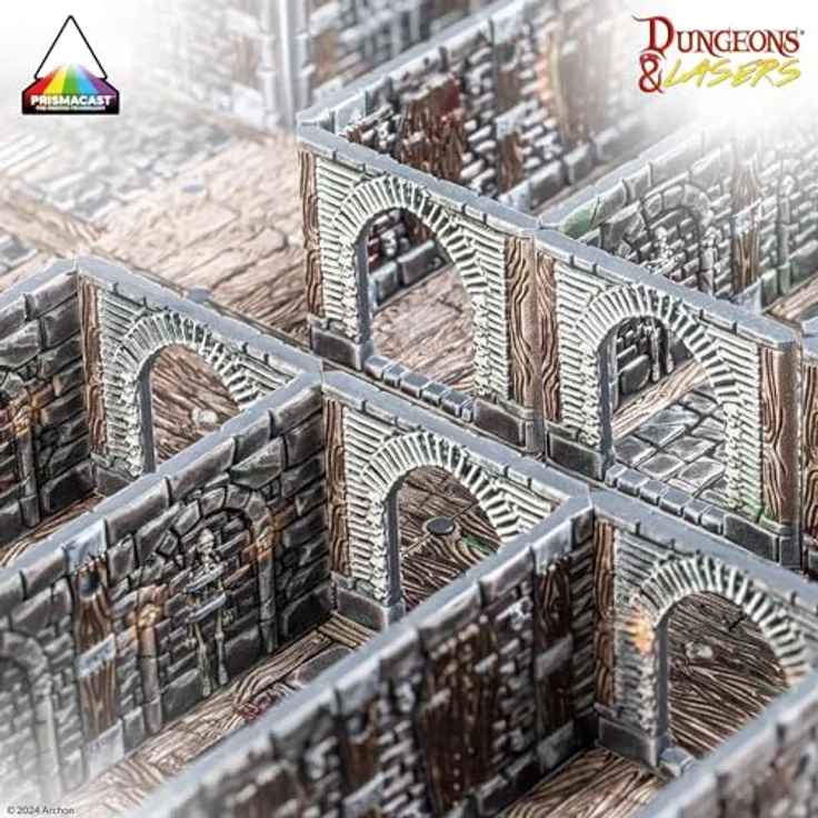 Dungeons & Lasers Vorlackierte Gelände-Sets für DND- und Tabletop-RPG-Spiele, Modular und 5E-kompatibel mit lebendigen Farben für Miniaturen im Maßstab 28 mm – 32 mm, Kammern der Qualen – Bild 2