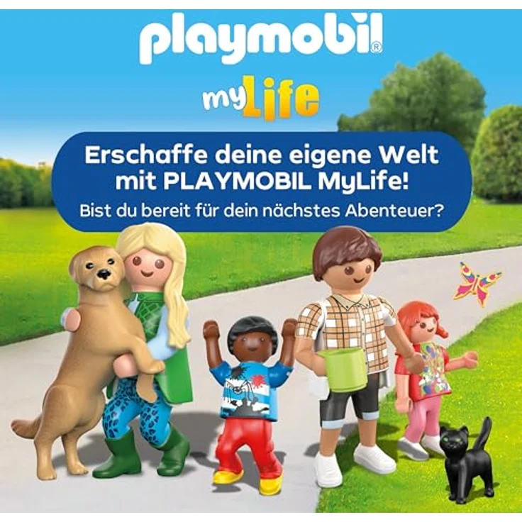 PLAYMOBIL 71753 - Familie mit Hasen - Playmobil my Life, Spielset mit Garten, Tiergehege und Nachbarn – Bild 6