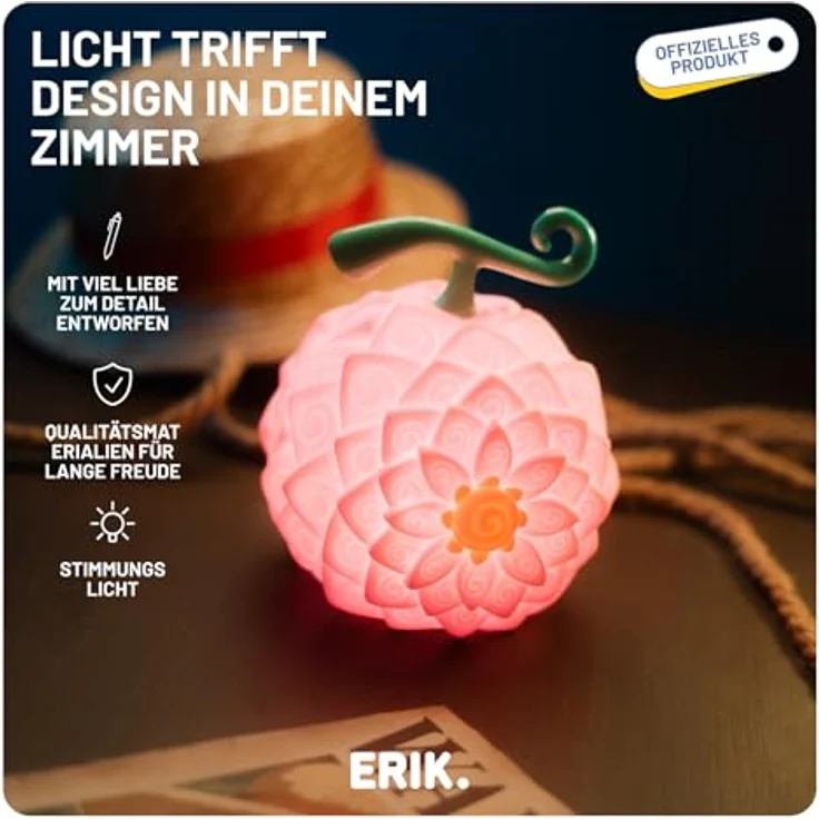 Grupo Erik One Piece Netflix Lampe Blumen-Blumen-Frucht, 17 cm, LED-Lichtmodus, USB-Typ-C-Betrieb – Bild 2