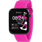 Tikkers Kids Series 13 Smartwatch mit Fitness-Tracker, Wecker, Kamera, GPS-Anschluss, Pulsmesser, Schrittzähler, Touchscreen, Rosa Silikonarmband