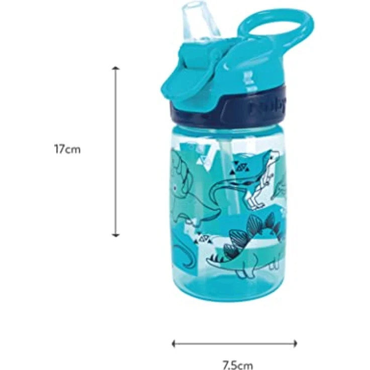 Nuby Incredible Gulp, Auslaufsicherer Becher für Kinder mit Tragegriff, 360ml, Dinosaurier-Muster, ab 18 Monaten, 2er-Pack – Bild 5