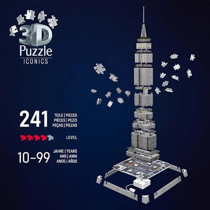 Ravensburger 3D Puzzle Iconics: Empire State Building - mit LED Beleuchtung, 3 Beleuchtungsmodi, 216 Teile – Bild 4