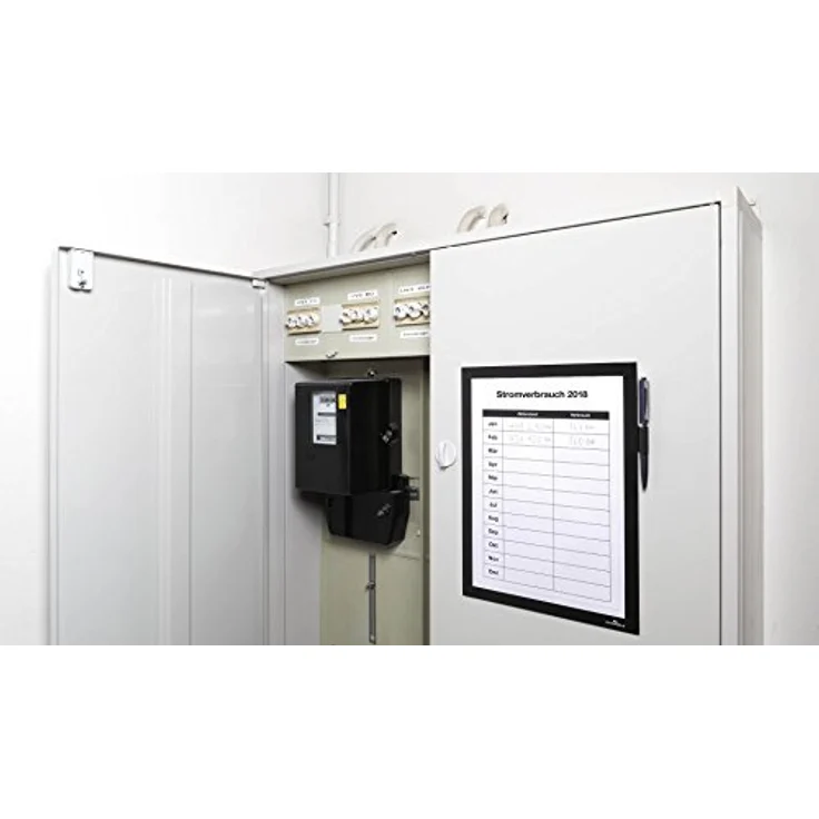 Durable Info-Rahmen Duraframe Magnetic Note (A4, offener Magnetrahmen mit Stifthalter), 1 Stück, schwarz, 498901 – Bild 2