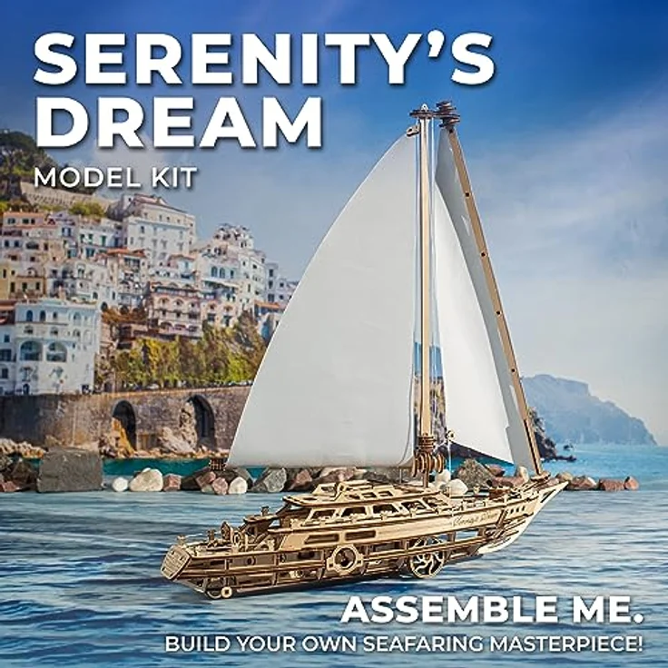 UGEARS Serenitys Traum Segelschiff Modellbausatz - Holzpuzzle 3D Schiff für DIY Liebhaber – Bild 5