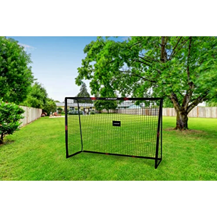 Dunlop Fußballtor - 300 x 200 x 120 cm - Metall - Fußball-Trainingsgeräte für alle Altersgruppen - Einfache Montage - Schwarz/Rot – Bild 4
