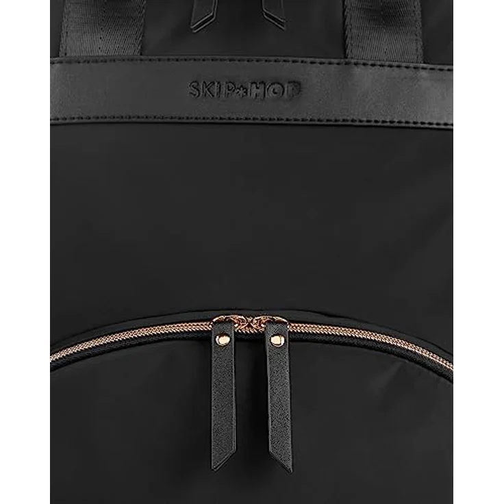 Skip Hop Envi Luxe Eco Wickelrucksack, schwarz, nachhaltig aus recycelten Materialien, 10 Taschen und Fächer, leicht zugängliches Fach für Feuchttücher – Bild 14