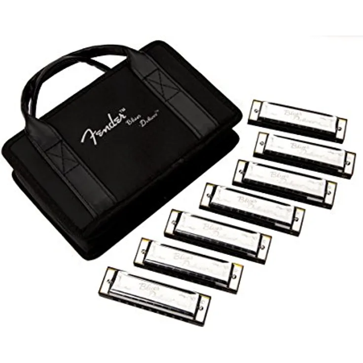 Fender Blues Deluxe Mundharmonika, 7er-Pack, mit Etui