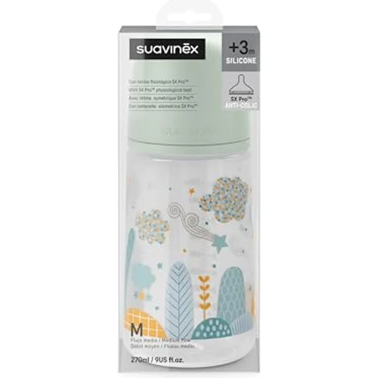 Suavinex Babyflasche Dreams 270ml, Anti-Kolik Sauger SX PRO, blau, geeignet für Neugeborene – Bild 4