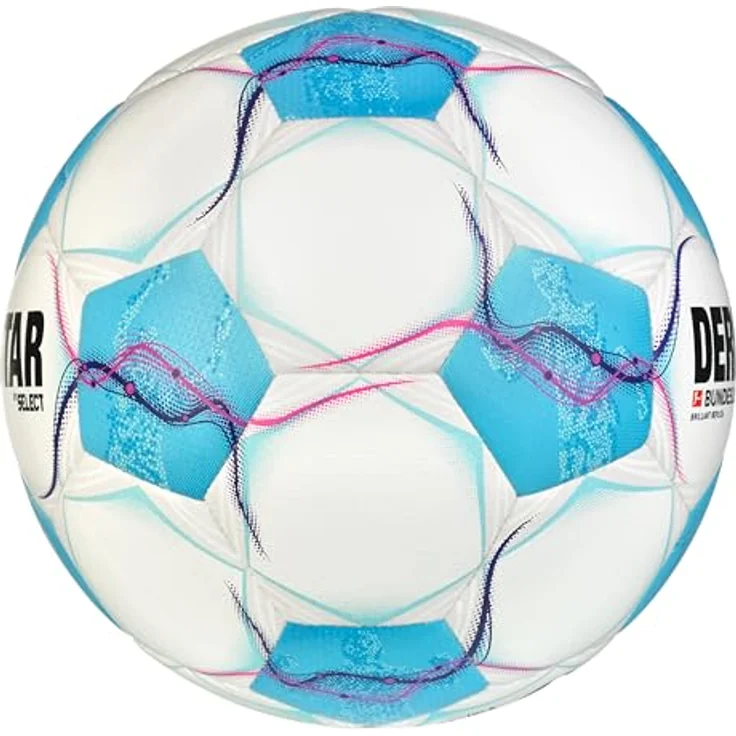 Derbystar Fussball Bundesliga Brillant Replica 2024/2025, Trainingsball 5 - Weiß-Hellblau-Schwarz-Pink – Bild 2