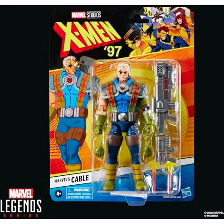 Hasbro Marvel Xmen Legends ENT 4, Cable Sammelfigur aus X-Men '97 mit 6 Accessoires, 15 cm beweglich im Retro-Blister-Pack – Bild 2