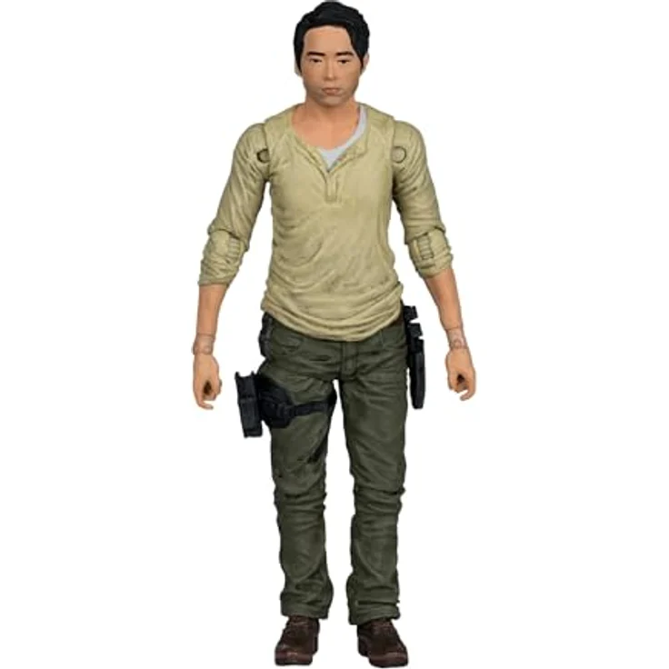 McFarlane Toys The Walking Dead Glenn, 12,7 cm Actionfigur mit 20 Gelenkpunkten, inkl. Pistole, Messer und abwechselndem Kopf – Bild 4