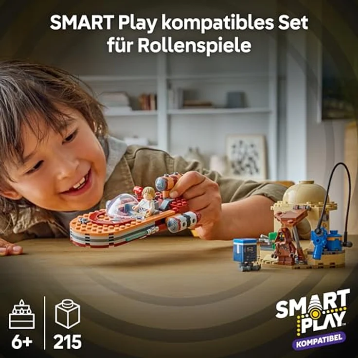 LEGO Star Wars 75420 SMART Play: Lukes Landspeeder, interaktives Spielzeug mit SMART Tag und Luke Skywalker Minifigur, inkl. Tankstelle und Droiden, ab 6 Jahren – Bild 2