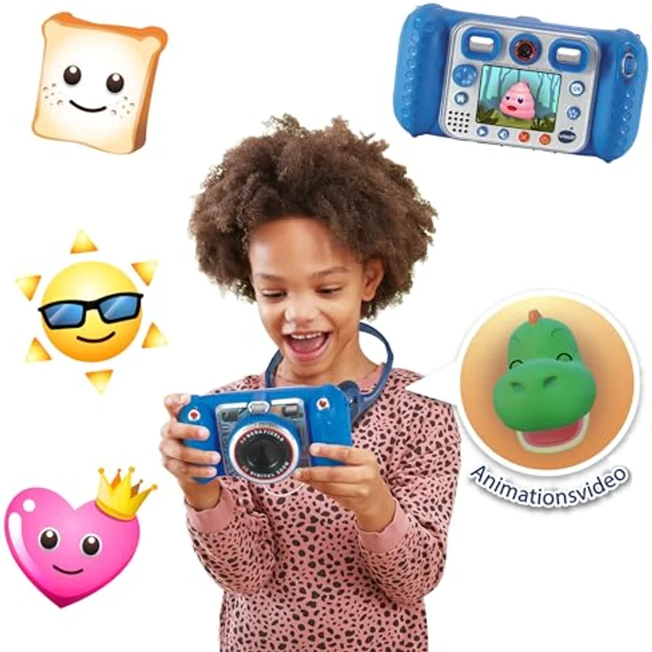 VTech KidiZoom Duo Pro, Kinderkamera mit 5.0 MP Dual-Kameras, 256 MB Speicher, interaktiven Funktionen und Tragetasche, Sommerbundle – Bild 7