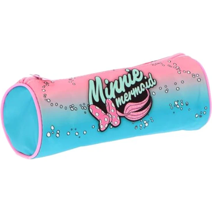 Disney Federmäppchen Disney Minnie Mermaid 22 cm, Schreibwaren für Kinder - Schule, Meerjungfrau Design – Bild 1
