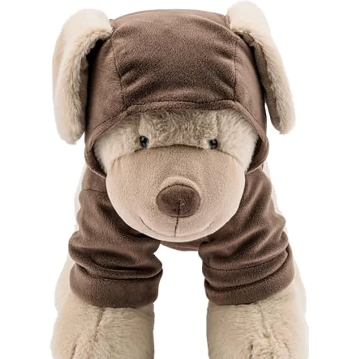 Sterntaler Kuscheltier L Hund Lucky, weiches Flauschspielzeug für Baby und Kinder, graubeige, idealer Begleiter zum Entdecken und Spielen – Bild 4