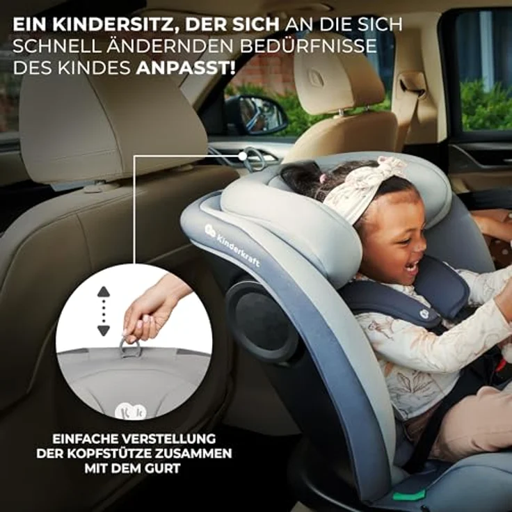 KinderKraft I-Grow, Reboarder Kindersitz gemäß ECE R129/i-Size, drehbar 360°, Neigungsverstellung, für Kinder von 40-150 cm – Bild 11
