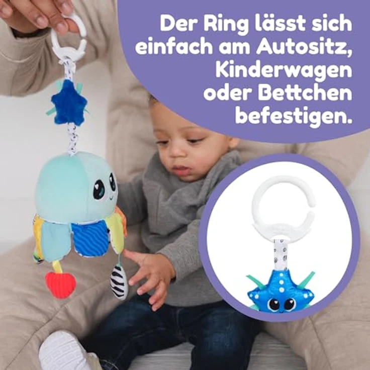 Lamaze Beruhigender Salty Sam, Musikalisches Plüschspielzeug mit Sanften Klängen und Weichen Texturen, Sensorisches Entwicklungsspielzeug mit Bauchlage-Unterstützung, Ab Geburt Geeignet – Bild 5