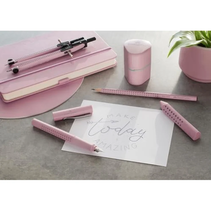 Faber-Castell 217084 Bleistifte Set Sleeve mit Spitzer, Radiergummi und 3 Grip 2001 Bleistifte, rose shadows – Bild 5