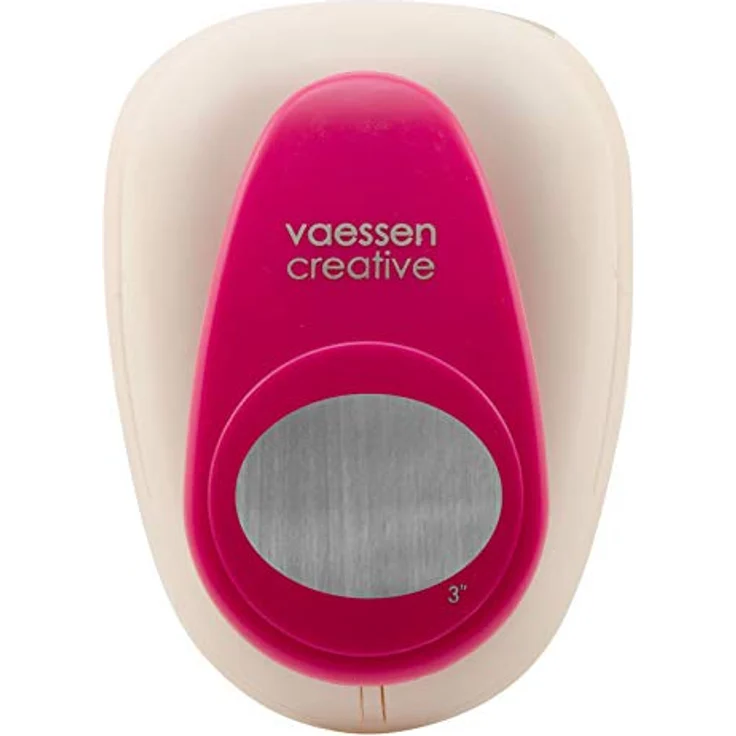 Vaessen Creative Stanzer Super Jumbo Oval, 7,5 cm, aus Metall und Kunststoff, lila, für Papier bis 220 g, perfekt für Scrapbooking und Bastelarbeiten – Bild 1