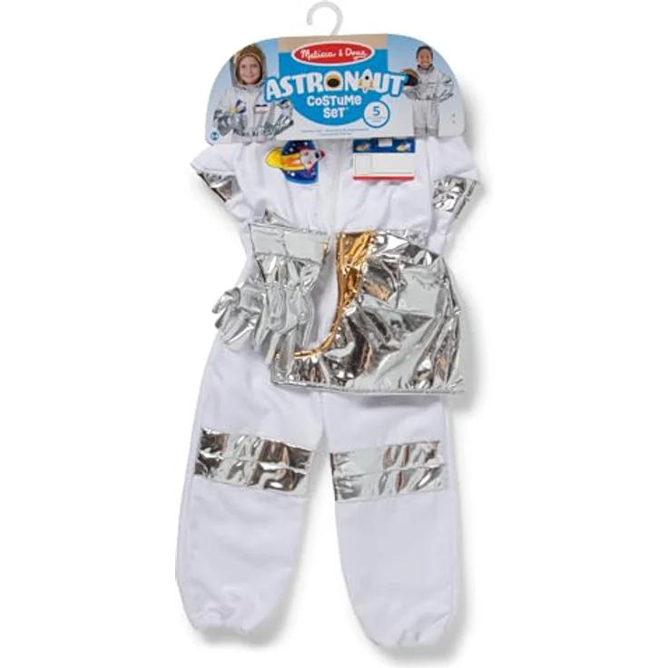 Melissa & Doug Astronauten Kostüm 5-teiliges Verkleidungsset mit glänzendem Helm, Namensschild und robustem, maschinenwaschbarem Material, für Kinder ab 3 Jahren – Bild 3