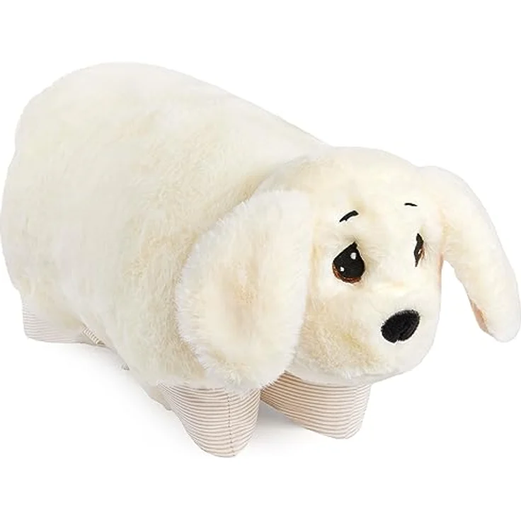 BRUBAKER Kuscheltier Kuscheltierkissen Hund - 2 in 1 Plüschtier und Kuschelkissen (40 x 30 cm, Tierkissen Hundekissen Stofftier), Kuschelhund - aufklappbares Plüschkissen mit Klettverschluss, Braun – Bild 6