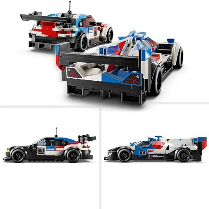 LEGO Speed Champions BMW M4 GT3 & BMW M Hybrid V8 Rennwagen Auto-Spielzeug mit 2 baubaren Modellautos und 2 Rennfahrer-Minifiguren, Geschenk für Jungs, Mädchen und Autofans ab 9 Jahren 76922 – Bild 4