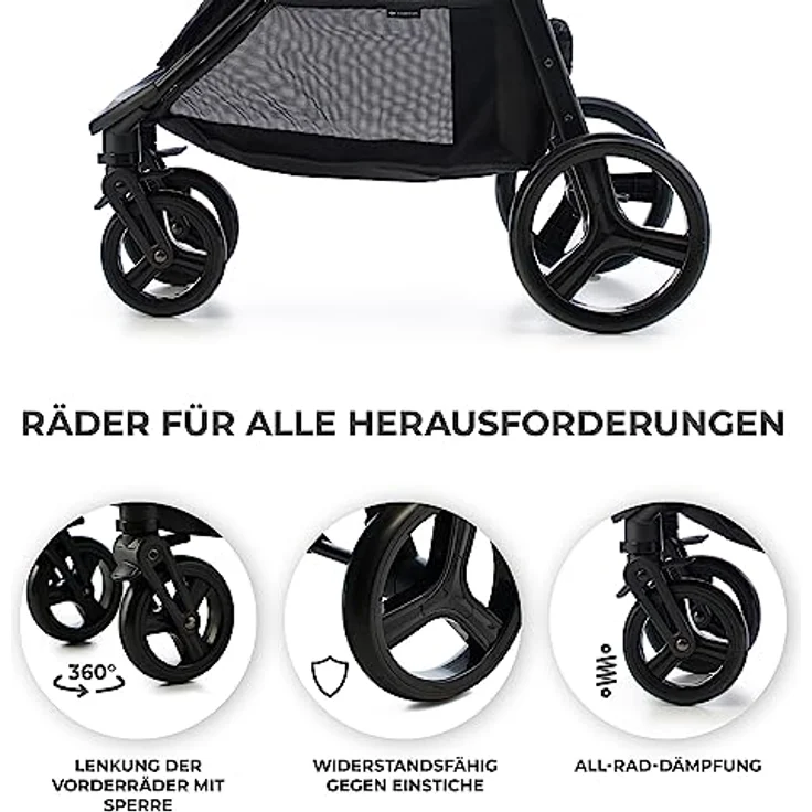 Kinderkraft RINE Buggy bis 22 kg, Kinderwagen, Mit einer Hand zusammenklappbar, wasserfestes Verdeck mit UPF50+ Filter, liegende Position, Getränkehalter im set, Grün – Bild 4