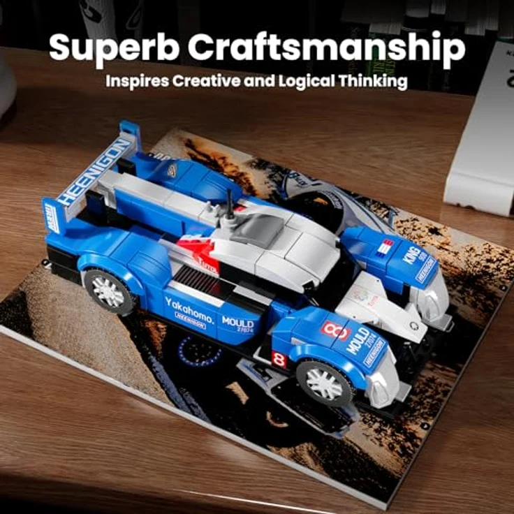 Mould King 27074 Technik Speed Champion, 908RC Rennwagen Bausteine Set mit 353 Teilen und Acryl Vitrine für Erwachsene – Bild 3