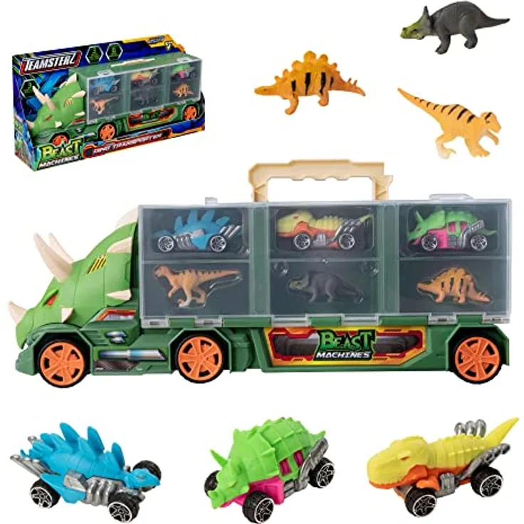 Teamsterz Beast Machines Transporter Dinosaur, Spielzeugauto für Kinder ab 3 Jahren, robust und kreatives Lernspielzeug