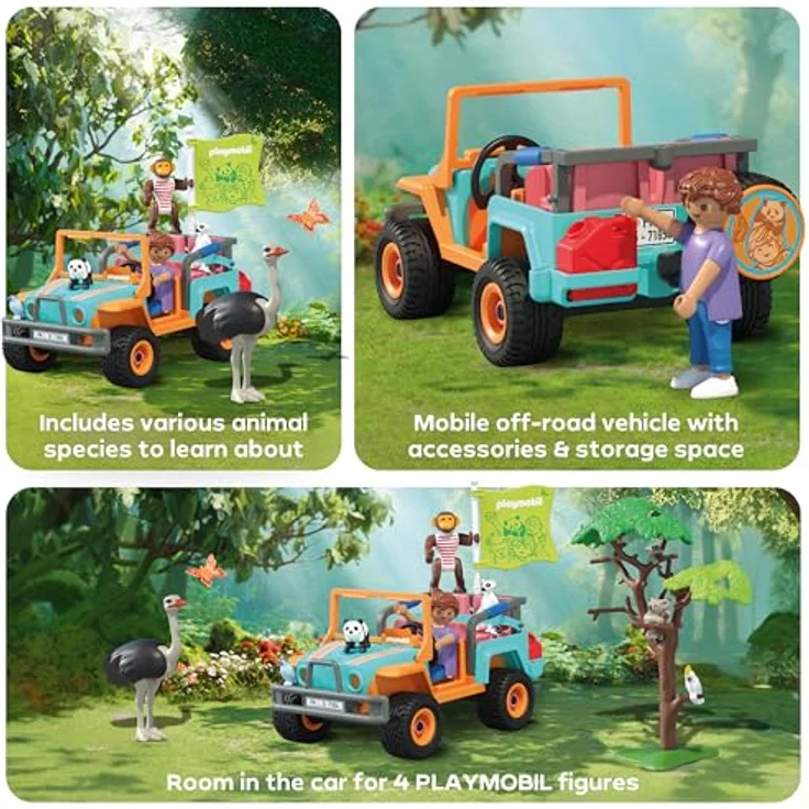 Playmobil Tiere & Freunde - Animals & Friends Off-Road Fahrzeug - Robustes 4x4 Fahrzeug in leuchtenden Farben, inklusive Tiere und Figur – Bild 4