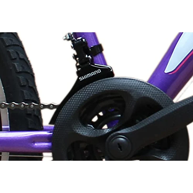 Talson 24 Zoll Mädchen Fahrrad Mtb Mit Beleuchtung Und Shimano 21-Gang Kinderfahrrad Lila – Bild 2